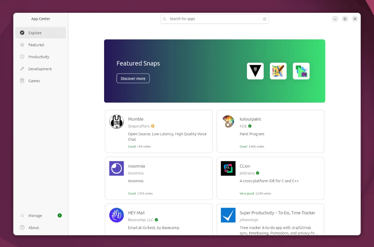 متجر التطبيقات App Center في أوبونتو