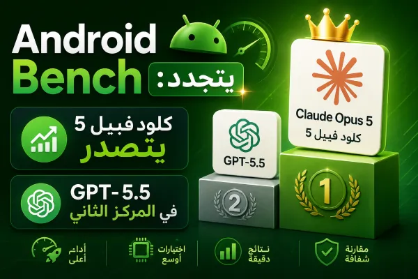 Android Bench يتجدد: كلود فيبل 5 يتصدر وGPT-5.5 في المركز الثاني