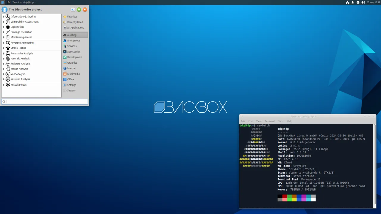 BackBox Linux - واجهة المستخدم