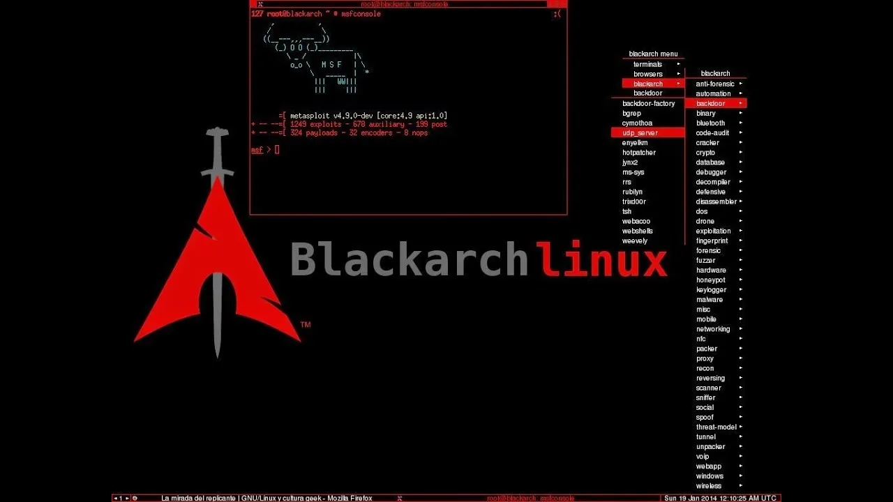 BlackArch Linux - واجهة المستخدم