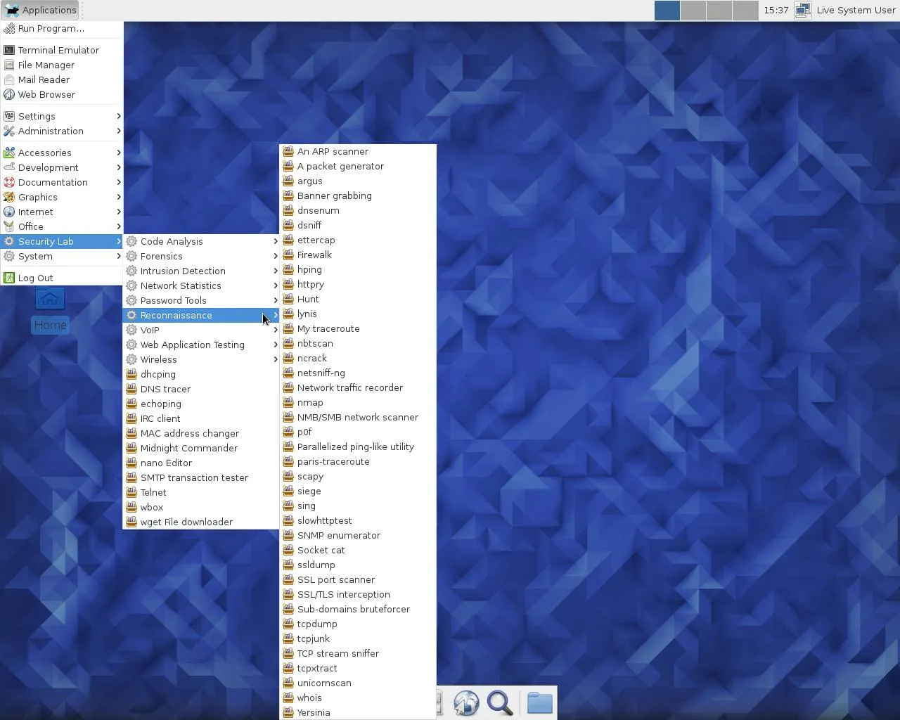 Fedora Security Lab - واجهة المستخدم