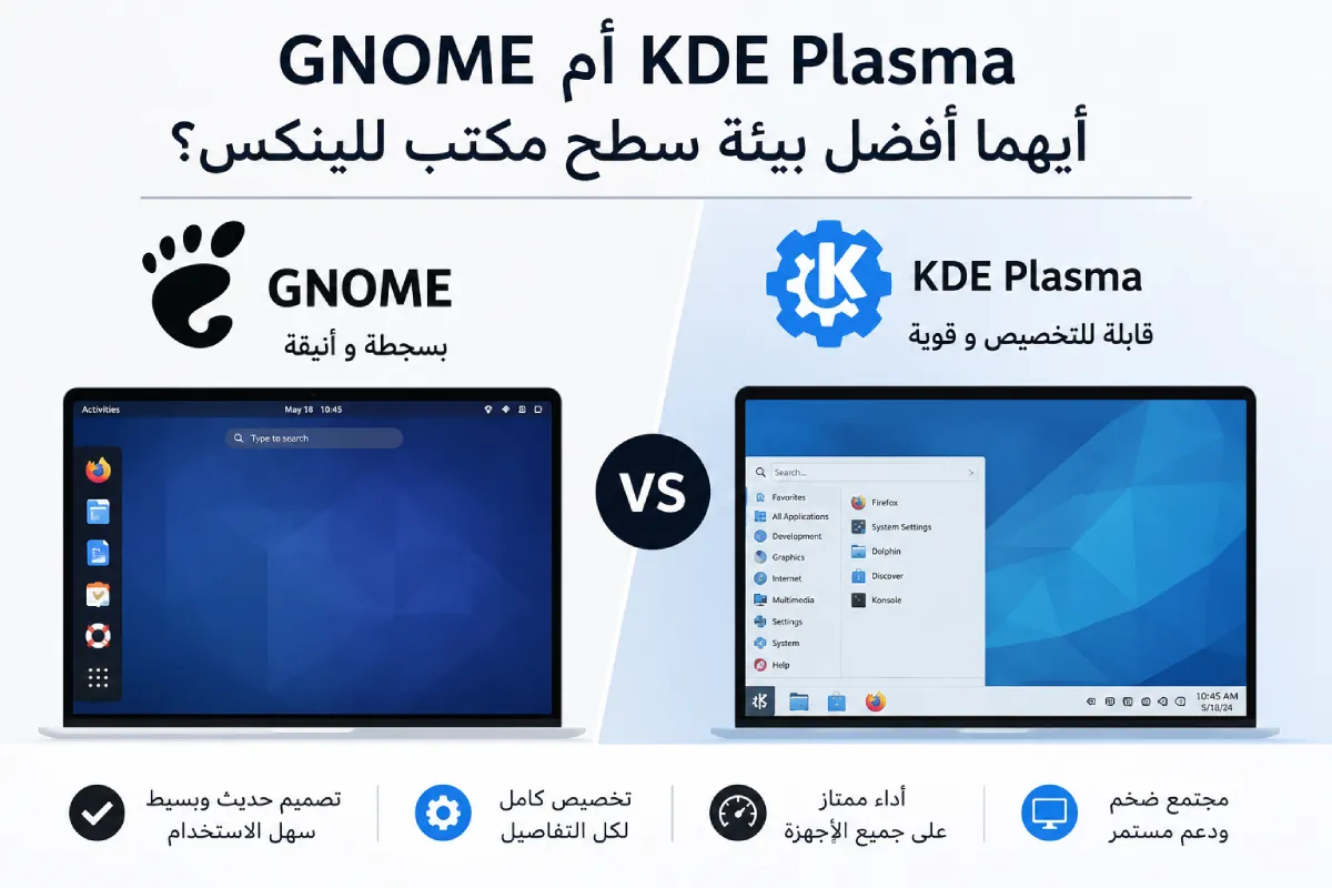 GNOME أم KDE Plasma: أيهما أفضل بيئة سطح مكتب للينكس؟