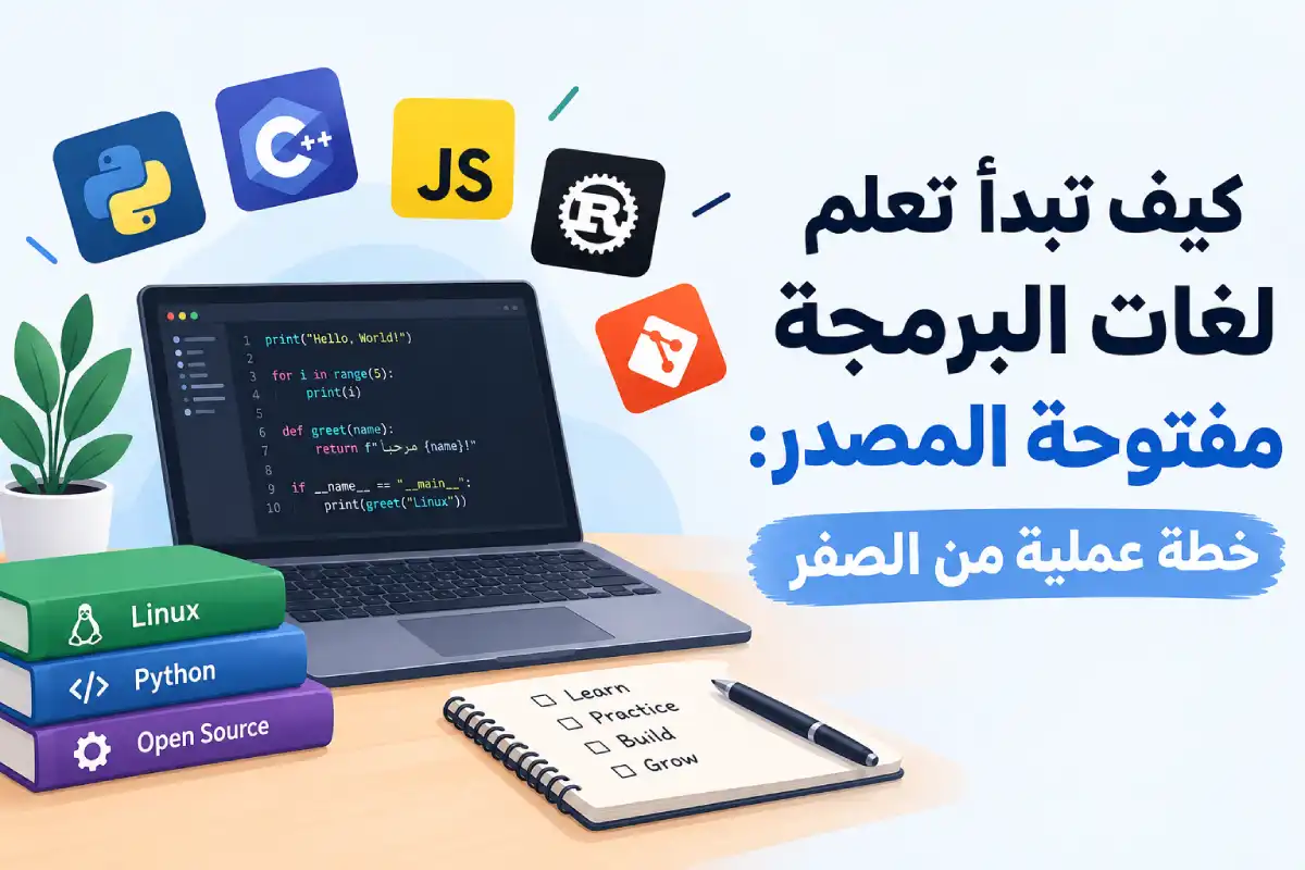 كيف تبدأ تعلم لغات البرمجة مفتوحة المصدر: خطة عملية من الصفر