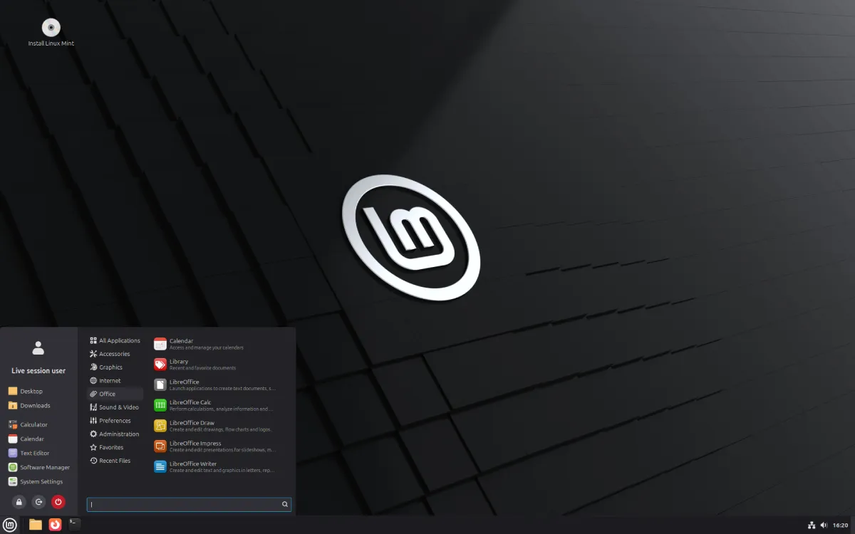 Linux Mint - واجهة Cinnamon