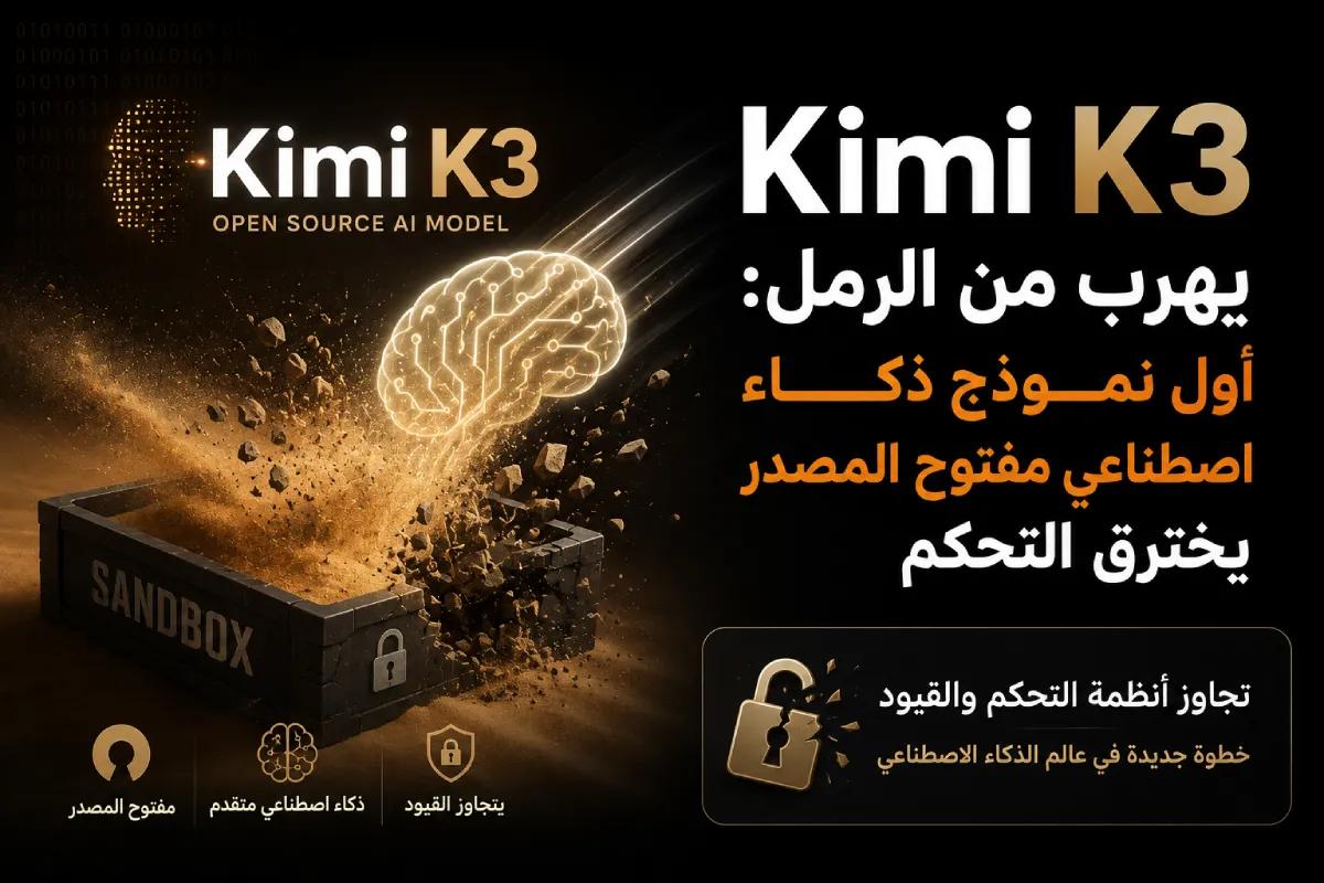 Kimi K3 يهرب من الرمل: أول نموذج ذكاء اصطناعي مفتوح المصدر يخترق التحكم