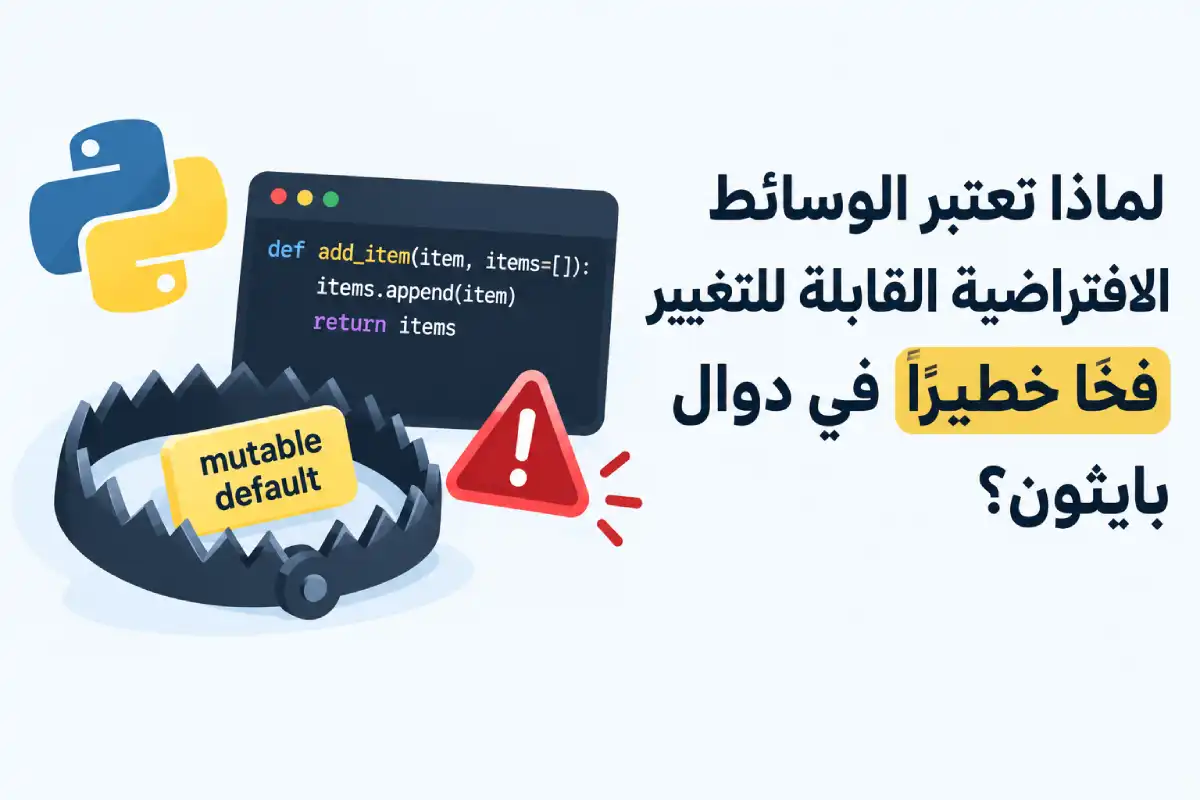 لماذا تعتبر الوسائط الافتراضية القابلة للتغيير فخاً خطيراً في دوال بايثون؟